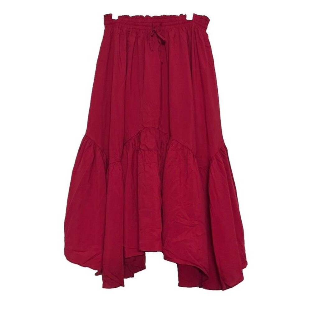 NWT Scarlett Darkness Tiered Maxi Skirt Size XL Red Whimsigoth Vampire Gothic